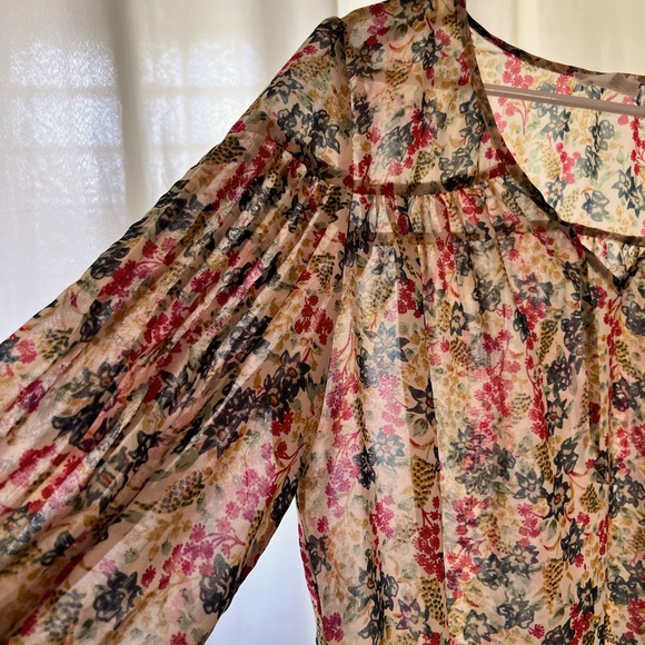 Pins & Needles Tops - Boho Sheer Peasant Top